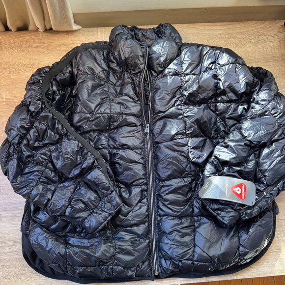 NWT Free People Pippa Packable Scunchy Glossy Puffer Jacket Black Medium - Picture 4 of 10